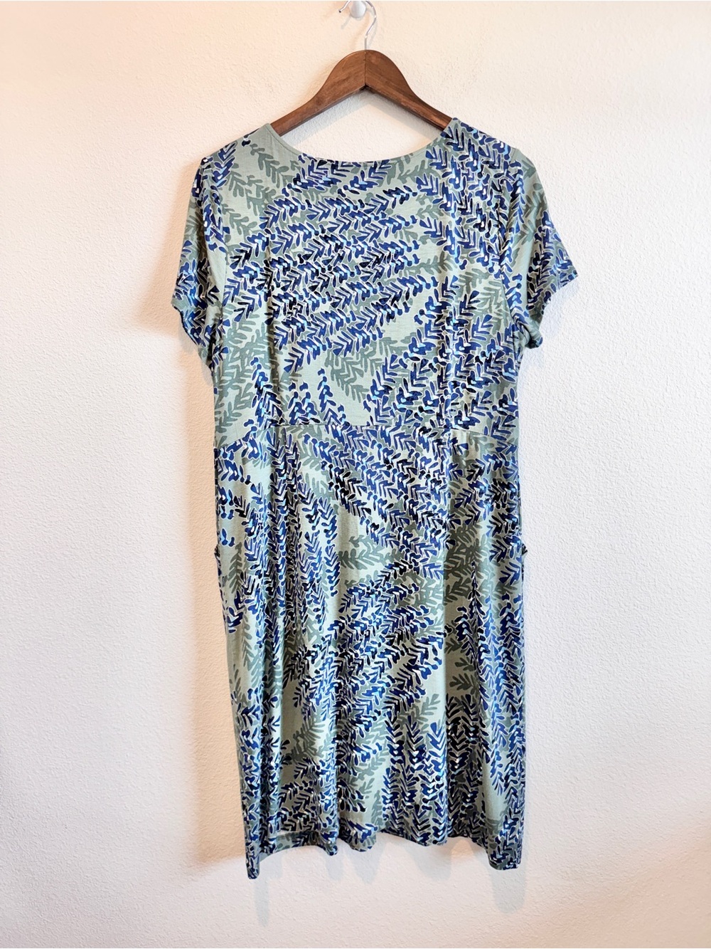 Coastal Grandmother Resort Wear Tropical Print Dress NIC+ZOE XL Blue Green F30 - Picture 8 of 9